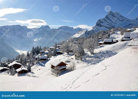 Braunwald, Swiss Skiing Resort Stock Image - Image of peak, scenic ...
