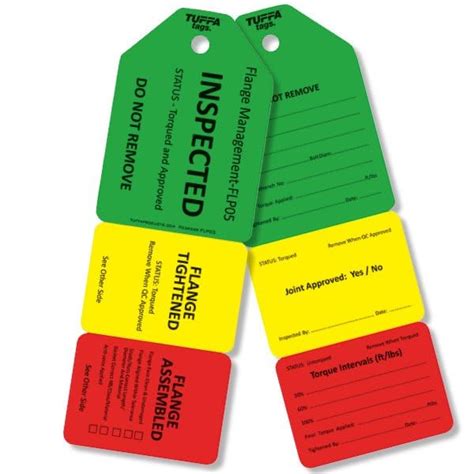 TUFFA Tags 3 Stage Flange Management Tag - FLP05. 100 Pack. Pipeline ...