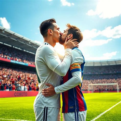 Epic Moment: Ronaldo & Messi Share a Kiss
