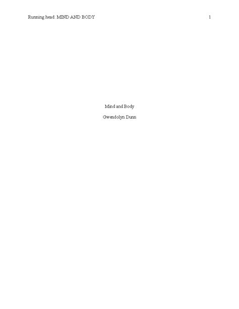 Mindand Body - Summary Developmental psychology - Running head: MIND ...