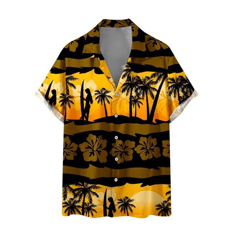HAPIMO Loose Hawaiian Beach Shirts for Men Clearance Summer Fashion Tees Floral Graphic Teens ...