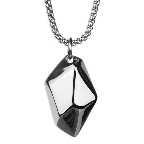 STREET SOUL Wishing Stone Silver Stainless Steel Necklace Pendant for ...
