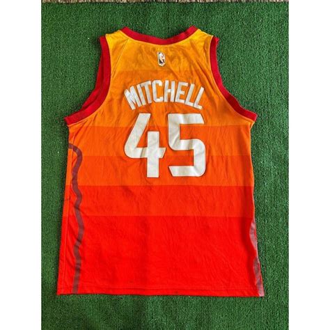 Nike Donovan Mitchell #45 Utah Jazz Orange Gradient City Jersey Size 50 ...