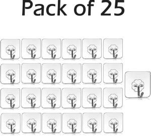 Set of 25 Wall Hooks Heavy Hooks for Hanging 10KG (Max) Magic Stickers ...