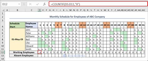 Image result for Tutorial Schedule Employees Excel