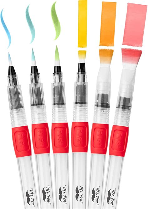 Amazon.com: Mr. Pen- Watercolor Brush Pens, 6 Pack, Watercolor Brushes Set, Watercolor Pens for ...
