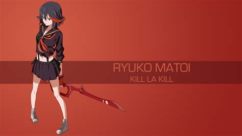 Wallpaper : illustration, anime girls, red, Kill la Kill, Matoi Ryuuko, Person, screenshot ...