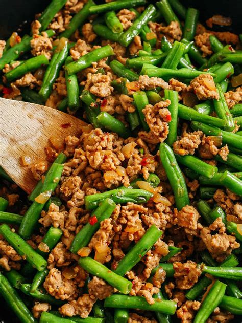 Asian Ground Turkey and Green Bean Stir Fry Recipe - Eat Yourself Skinny