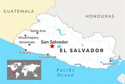 Premium Vector | El Salvador Political Map with capital San Salvador ...