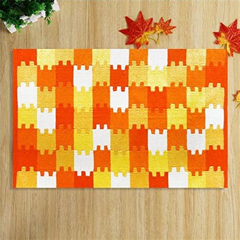 Buy Indian Heritage Handmade Oragne Cut Shuttle Cotton Rug Size 60X90 ...