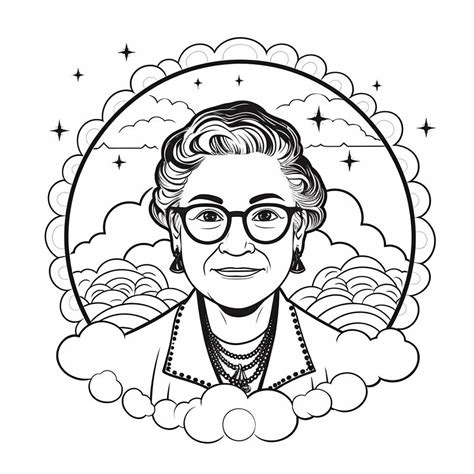 Rosa Parks Portrait To Color - Coloring Page