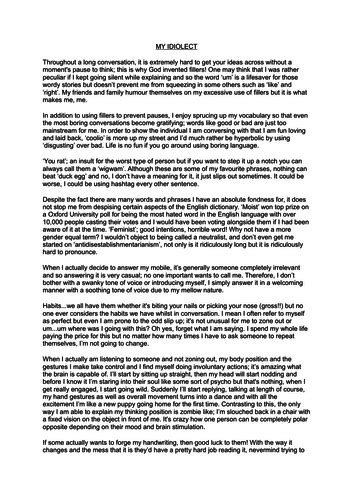 Image result for Define Idiolect with Example