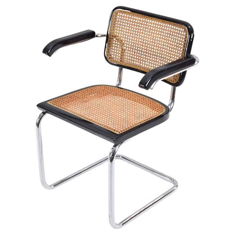 Mid-Century Italian Modern Marcel Breuer B64 Cesca Chair Armchair, 70s For Sale at 1stDibs