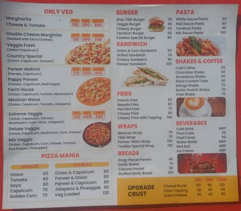 Menu at PIZZERIA CAFE, Bhaderwah