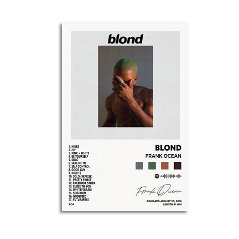 Frank Poster Ocean BLOND Album Cover Canvas Wall Art Posters and Prints ...