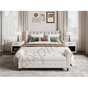 Sixpine Velvet Upholstered 2 Seater Ottoman Pop Top Entryway Ottoman ...