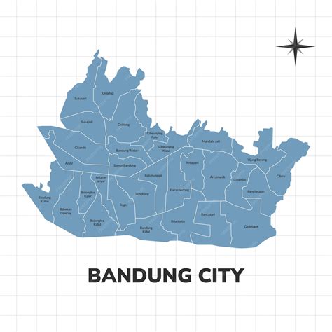 Premium Vector | Bandung city map illustration Map of cities in Indonesia