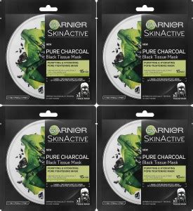 GARNIER Skin Naturals Pure Charcoal Serum Mask 32g *4=128g - Price in ...