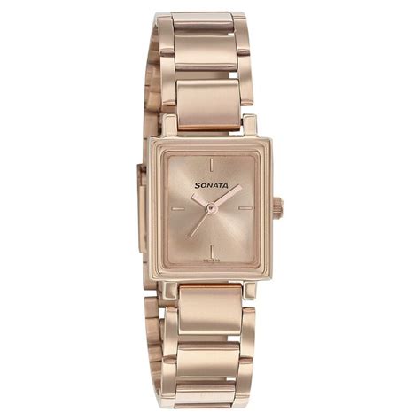 Buy Online Sonata Blush Rose Gold Dial Women Watch With Stainless Steel ...
