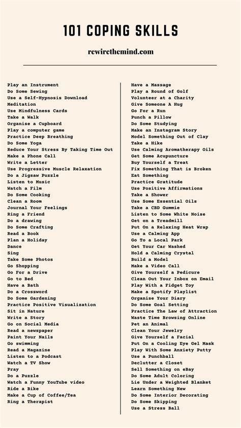 101 Coping Skills PDF - Rewire The Mind - Online Therapy Courses ...