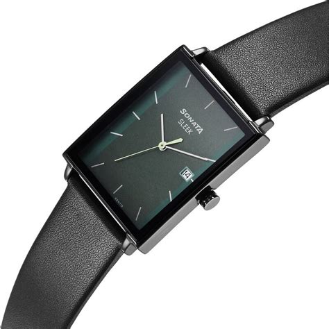 Buy Online Sonata Sleek Green Dial Analog with Date Watch for Men ...