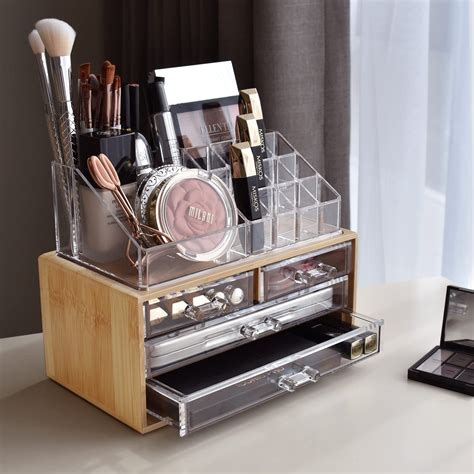 Acrylic Cosmetic Makeup Organizer & Jewelry Storage Set - Large - Clear ...