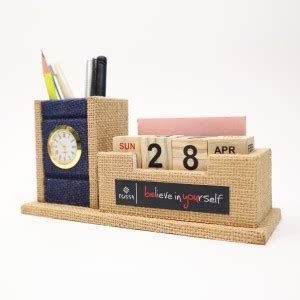 Flipkart.com | Tossa 3 Compartments Jute fabric Desk Organizer, office ...