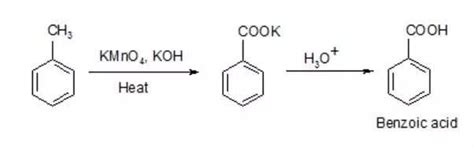 How to convert toluene to benzoic acid - Brainly.in