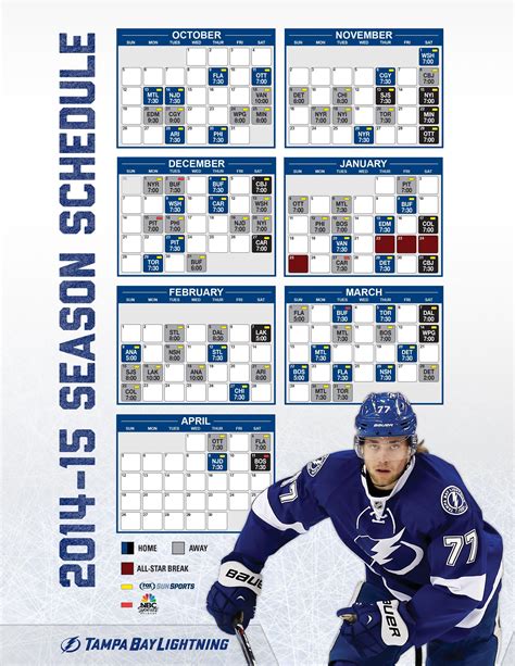 Tampa Bay Lightning Schedule Printable