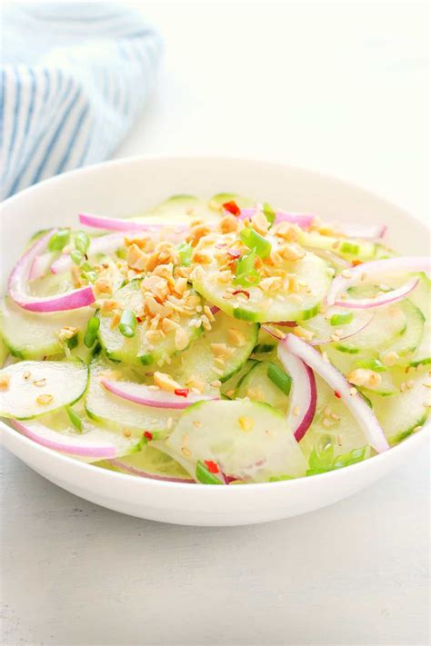 Thai Cucumber Salad - Crunchy Creamy Sweet