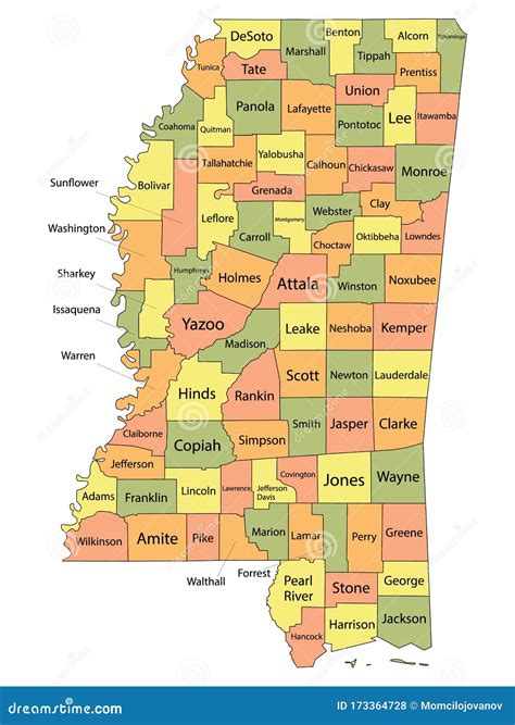 Mississippi County Maps Stock Photo | CartoonDealer.com #188034006