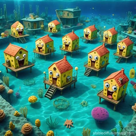 SpongeBob SquarePants Cartoon Houses | Stable Diffusion Online