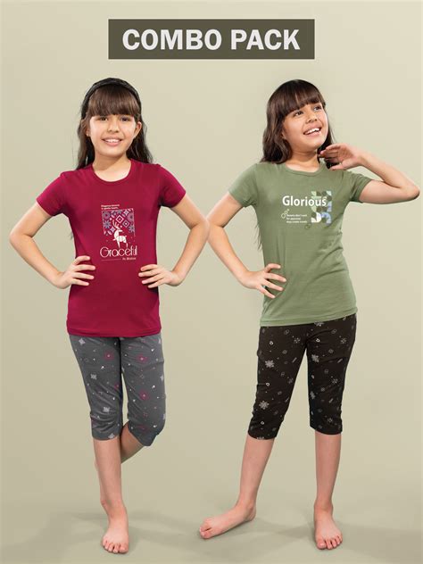 Girls Printed 3/4th Set - Stylish & Comfortable | ESSA GARMENTS