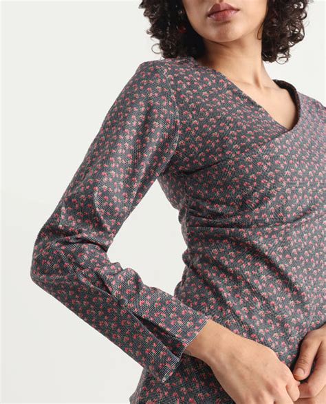 Rareism Women's Whabi Multi Cotton Blend V-Neck Floral Print Regular F