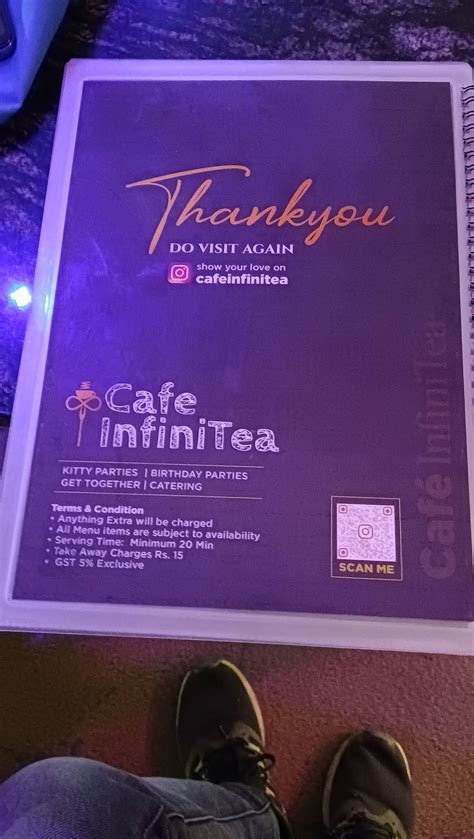 Menu at Cafe InfiniTea, Bhopal
