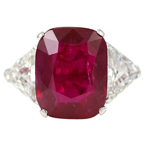 Superb 12.46 ct Burma Ruby of Natural Color and Diamond Ring. Deborah ...