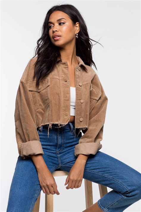 Women's Tops | Corduroy Cropped Jacket | A'GACI | Jacket outfits ...