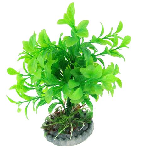 uxcell Plastic Fish Tank Artificial Aquatic Plant Decor, Green : Amazon ...