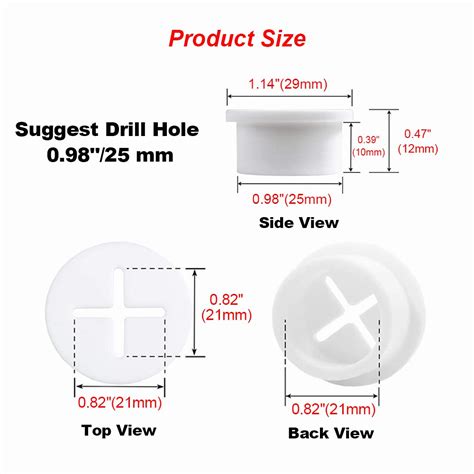 Buy MUSIBO 15 PCS White Desk Grommet, Flexible Wire Rubber Grommets 1 ...