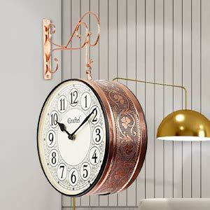 Buy CRAFTEL Metal Analog Double Sided Vintage Station Wall Clocks (Both ...