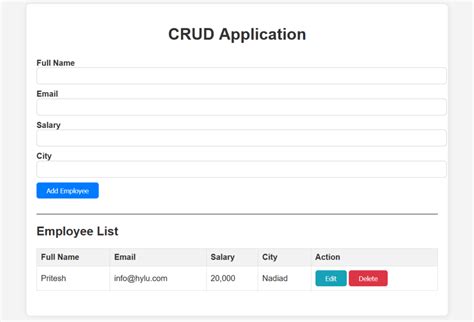 Crud JavaScript 的图像结果
