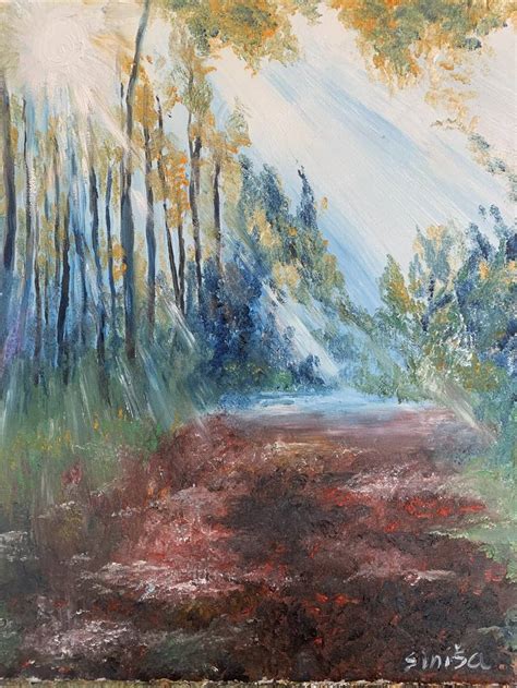 Forest in the morning Painting by Sinisa Dimitrijevic | Saatchi Art