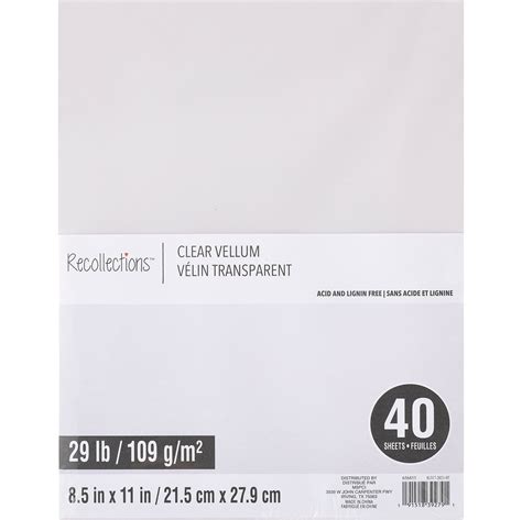 Clear 8.5" x 11" Vellum Paper by Recollections™, 40 Sheets | Michaels