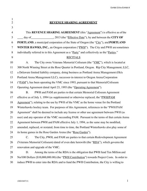 Free Printable Profit Sharing Agreement Templates [PDF & Word] Sample