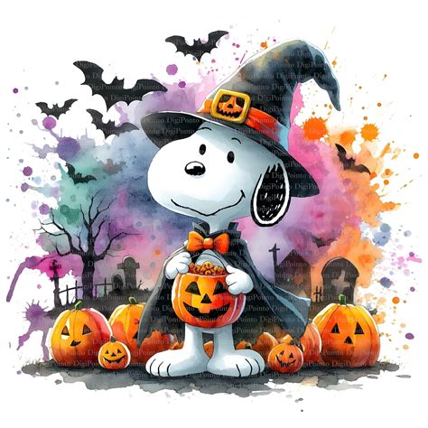 Happy Halloween Snoopy, Digital Download, No Background, Transparent ...