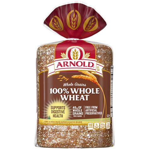 Arnold Whole Grains 100% Whole Wheat Bread, Baked with Simple ...