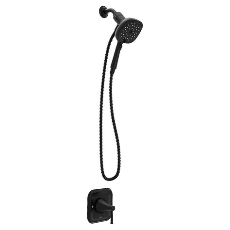 Moen Ronan Matte Black 1-handle 4.31-in Square Shower Faucet with Valve ...