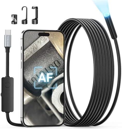 2.0MP USB C Borescope with Lights, Teslong Auto Focus Endoscope Camera ...