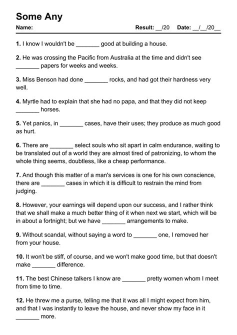 Some Any Worksheet PDF 的图像结果