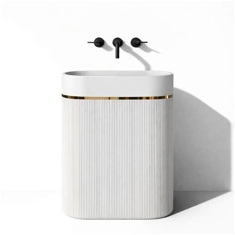Oval Shaped Artificial Stone Pedestal Wash Basin – ZINARCH INDIA